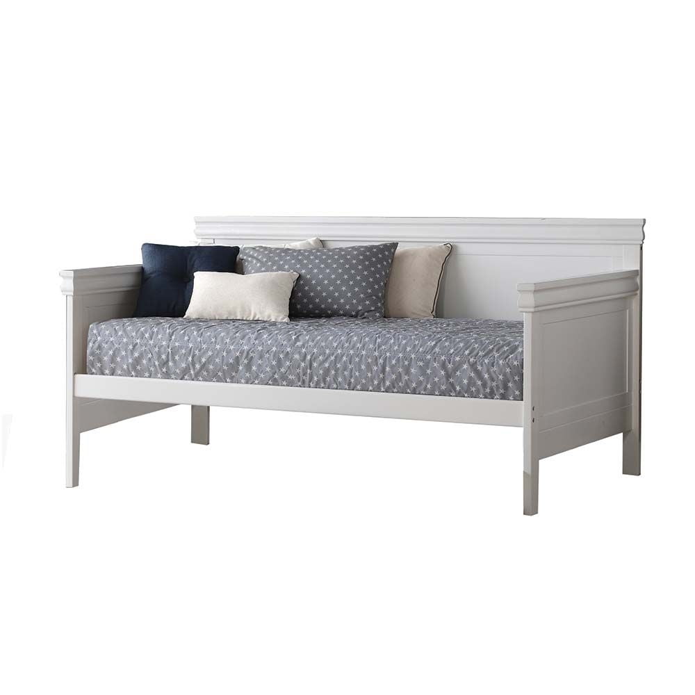 Transitional Twin Daybed with Storage Drawer and Wood Slats, White