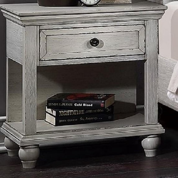 Transitional Wooden Nightstand with Drawer and Shelf, Sofa Side Table, Living Room End Table - Multicolor