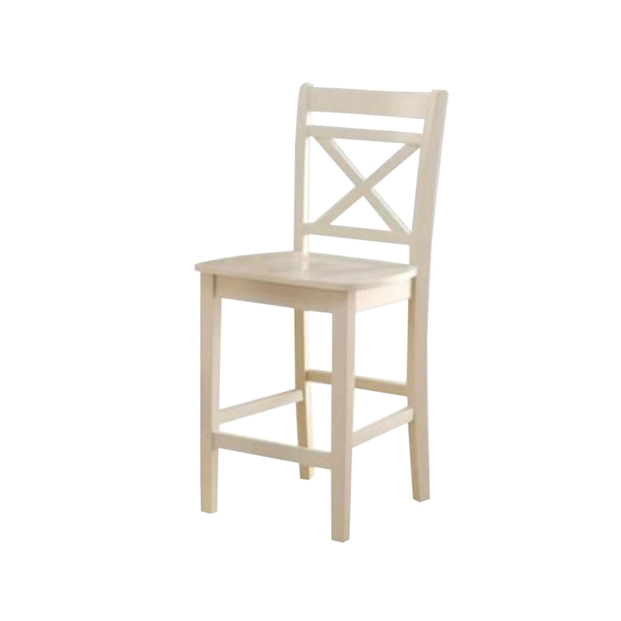 Cream Wooden Cross Back Counter Height Side Chair Set