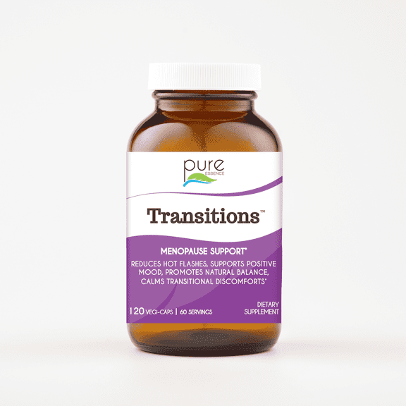 Pure Essence Labs - Transitions, Menopause Support for Hot Flashes & Mood Balance - 120 Vegetarian Capsules