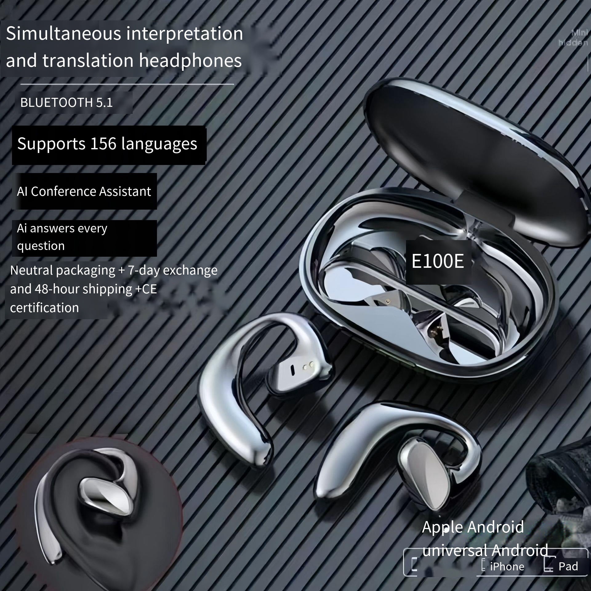 Translation Earbuds AI Language Translator Earbuds with Meeting ...