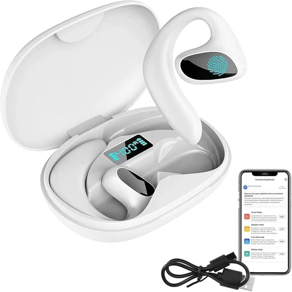 Translation Earbuds, Ai Translation Earbuds 144-Language Real-Time, Earphone Wireless Bluetooth,140+ Languages, Bluetooth Wireless Translator Earbuds (White)XX