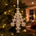 thumbnail image 1 of Translucent Acrylic Christmas Tree Decoration with Glitter Star and Rhinestone Details for Holiday Hanging Ornament, 1 of 4