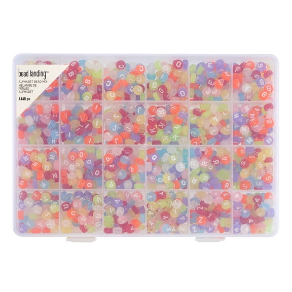 Translucent Alphabet Round Beads - 7mm by Bead Landing 1440 pc