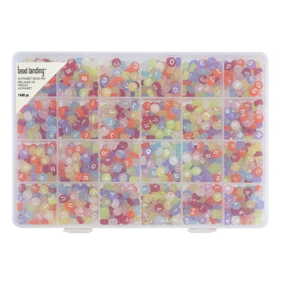 Translucent Alphabet Round Beads - 7mm by Bead Landing 1440 pc