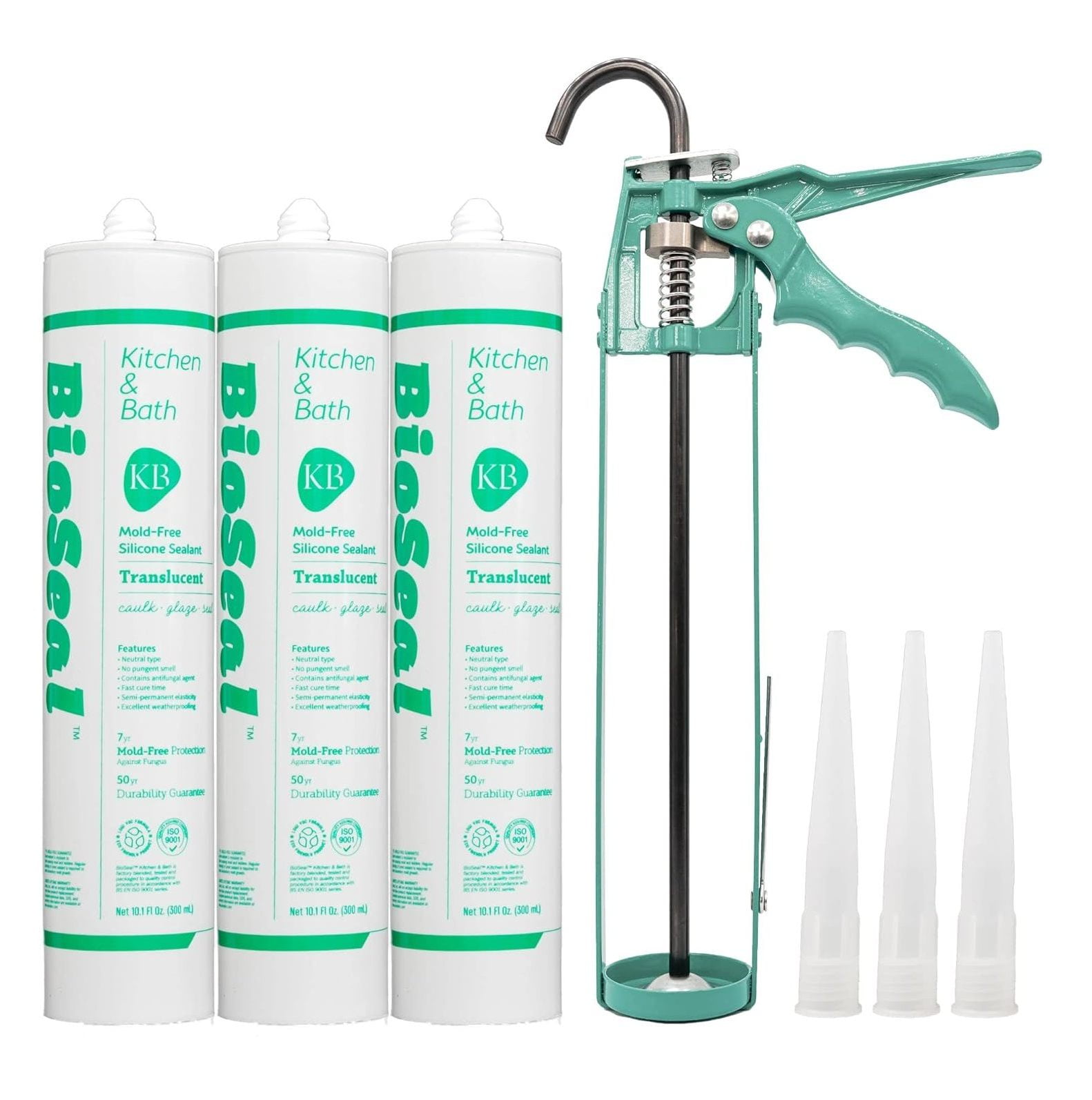 Translucent BioSeal 100 Silicone Sealant Caulk Kitchen and Bath Grade