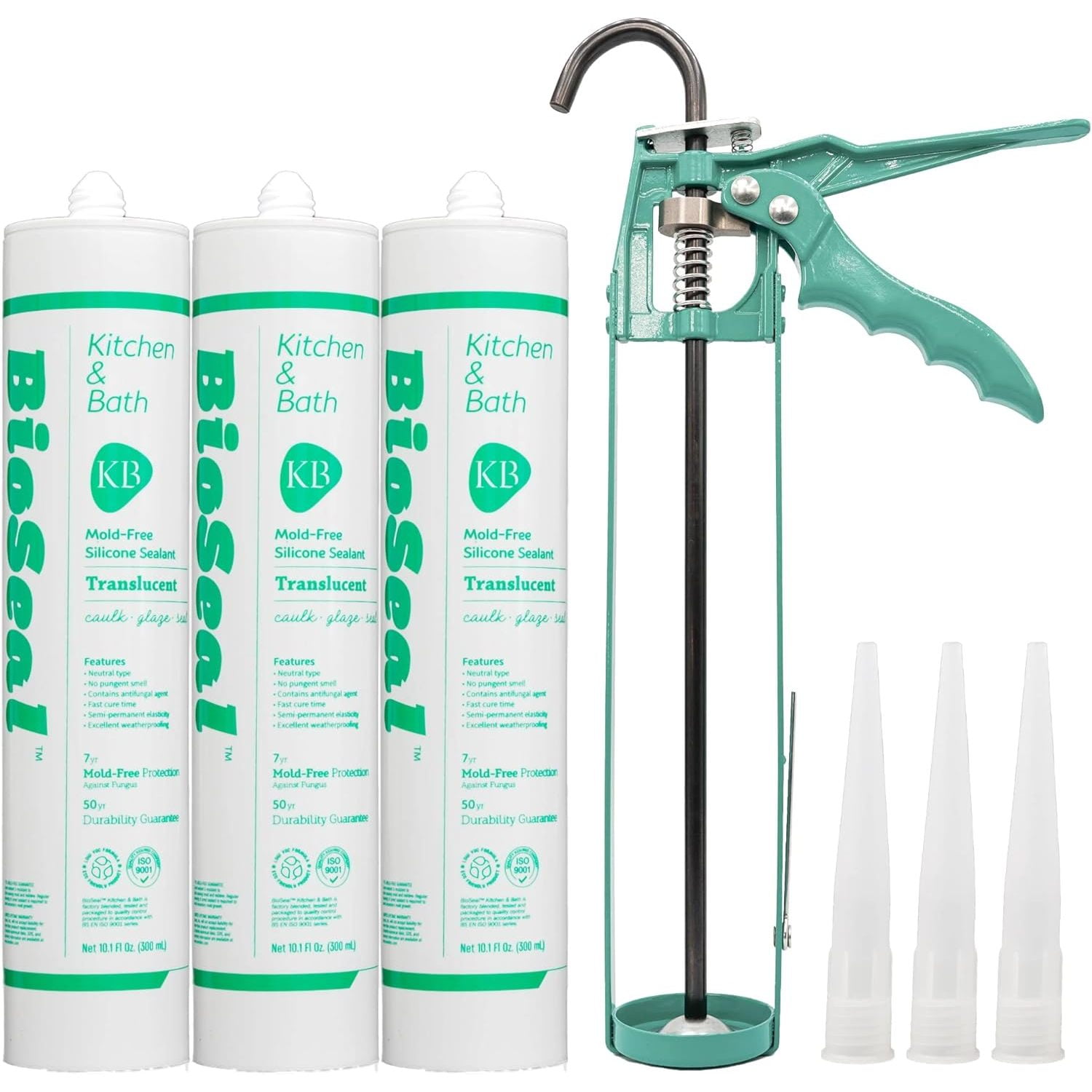 Translucent BioSeal 100% Silicone Sealant Caulk Kitchen and Bath Grade ...