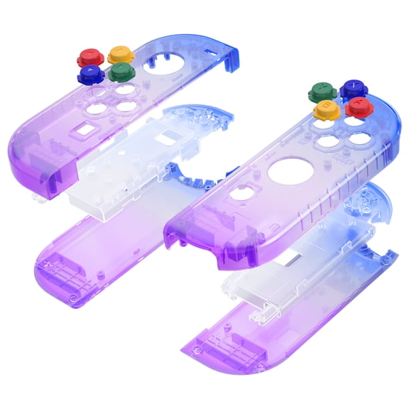 Translucent Bluebell Housing w/Coloful Buttons Replacement Shell for Nintendo Switch/OLED Joycon