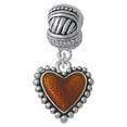 thumbnail image 1 of Translucent Brown Heart with Beaded Border - Large Rope with Cross Beads Charm Bead, 1 of 1