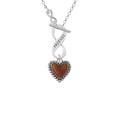 thumbnail image 1 of Translucent Brown Heart with Beaded Border - To Infinity Friends Toggle Necklace, 1 of 2