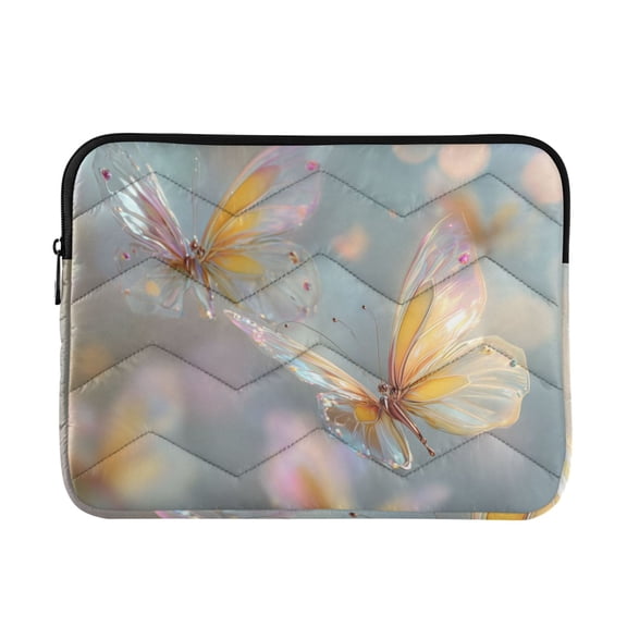 Translucent Butterflies Quilted Laptop Protective Cases Computer Sleeves Tablet Bags Briefcases M