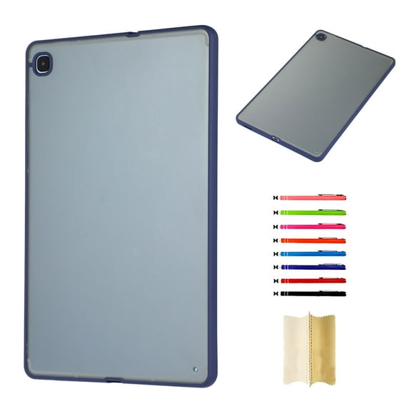 Translucent Case for Samsung Galaxy Tab S6 Lite 10.4" 2020 / 2022 / 2024, Matte Anti-Scratch Ultra Slim Lightweight Shockproof Resistant Soft TPU Back Cover Skin, Blue
