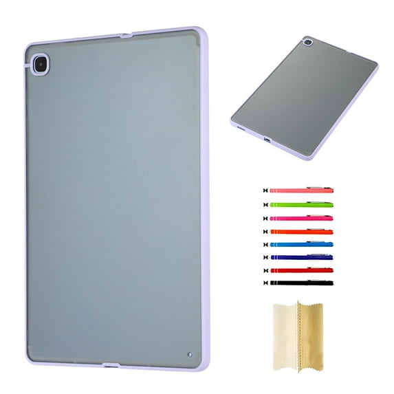 Translucent Case for Samsung Galaxy Tab S6 Lite 10.4" 2020 / 2022 / 2024, Matte Anti-Scratch Ultra Slim Lightweight Shockproof Resistant Soft TPU Back Cover Skin, Purple
