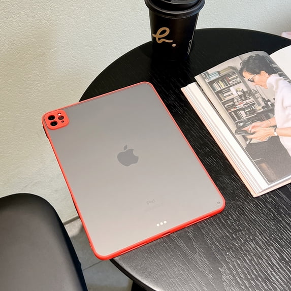Translucent Case for iPad Pro 11" 2024 M4 5th Geneartion A2836/A2837/A3006, Matte Anti-Scratch Ultra Slim Lightweight Shockproof Resistant Soft TPU Back Cover Skin for iPad Pro 11" 2024, Red