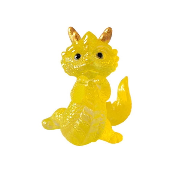 Translucent Dragon Figurine, 1.53x1.41 in, Brings Good Luck & Fortune, Home Desk or Office Decoration for New Year