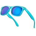 thumbnail image 1 of Translucent Frame Colorful Neon 80s Sunglasses for Men Women Reflective Mirrored Sun Glasses, 1 of 6