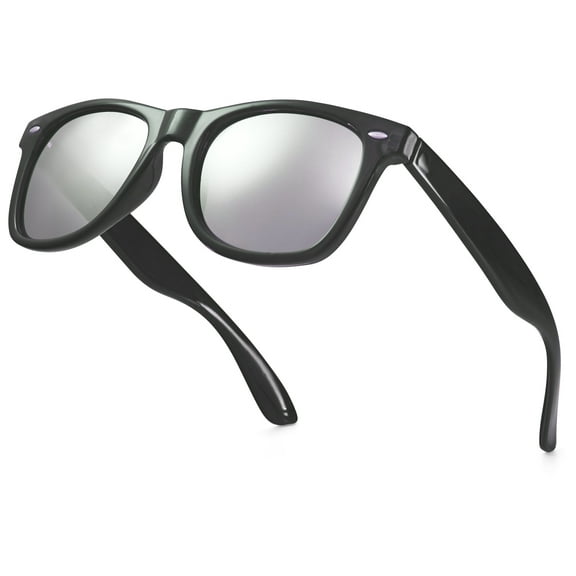 Translucent Frame Colorful Neon 80s Sunglasses for Men Women Reflective Mirrored Sun Glasses