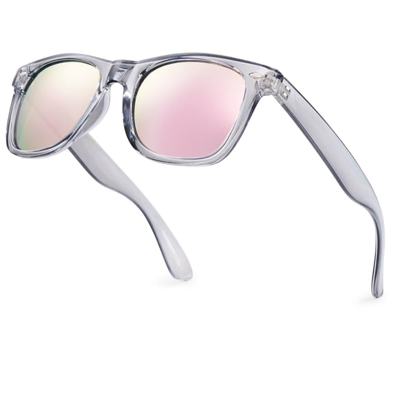 Translucent Frame Colorful Neon 80s Sunglasses for Men Women Reflective Mirrored Sun Glasses