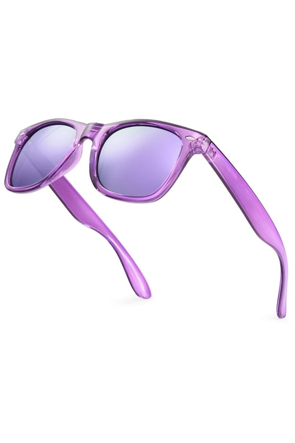 Translucent Frame Colorful Neon 80s Sunglasses for Men Women Reflective Mirrored Sun Glasses