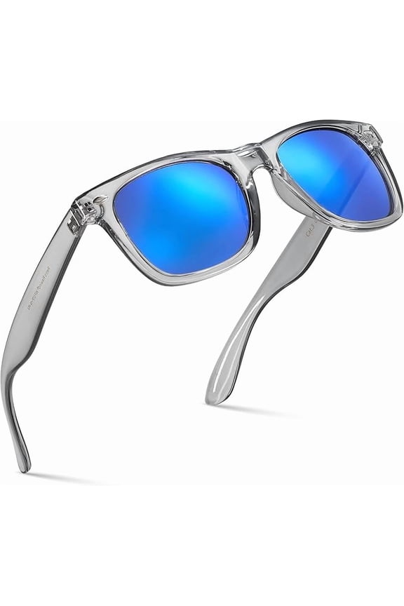 Translucent Frame Colorful Neon 80s Sunglasses for Men Women Reflective Mirrored Sun Glasses