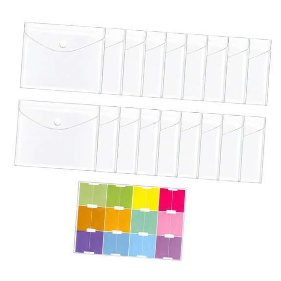 Translucent Frosted Document Envelopes with Closures, 20 File Wallets for Receipts, Worksheets, and Meeting Files