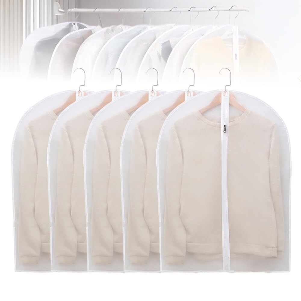 Translucent Garment Bags, 2025 New Clear Garment Bags for Home Storage, Lightweight Clothes Covers for Closet Organization, Durable Shirt Storage Bags for Travel