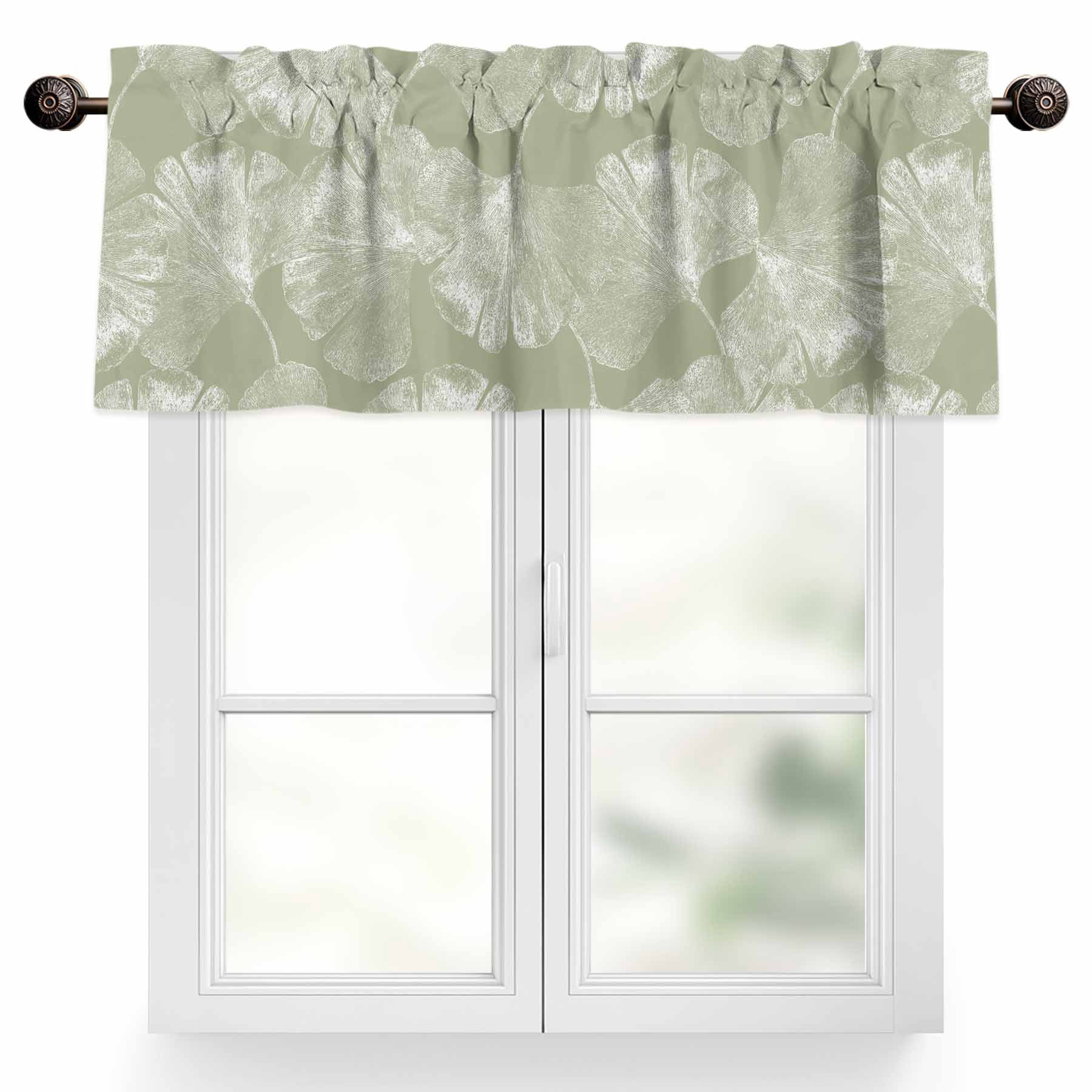 Rod Ginkgo Translucent Ginkgo Leaves Valances for Windows, 54 x 18in, Realistic ...
