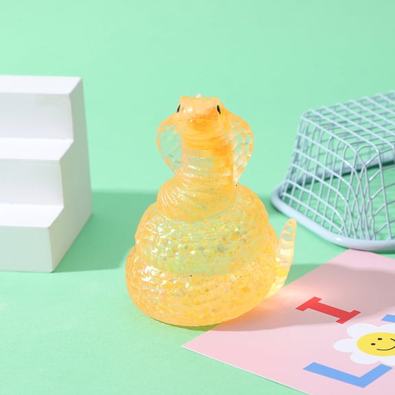 Translucent Glitter Cobra Squishy, Sparkling Snake Fidget Squishy, Hand-Pinching Sensory Toys, Soft Squeeze Decompression Dough for Adults