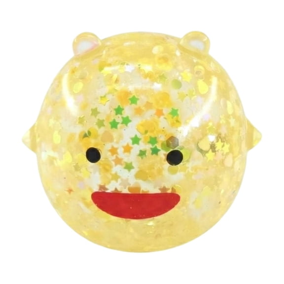 Translucent Glitter Maltose Squishy, Fidget Toys for Adult Office, Slow Rebound Malleable TPR Tactile Gadget, Round Face Shaped Desktop Accessory, Multi Color Portable Handheld Decor