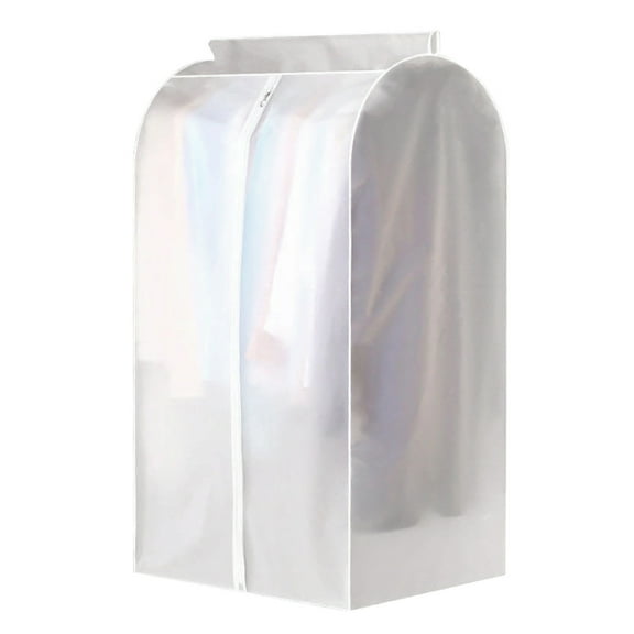 Translucent Hanging Garment Storage Bag, Waterproof and Dustproof Clothes Cover Protector with Full Zipper for Wardrobe Use