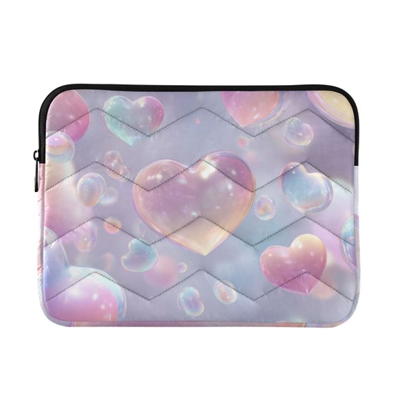Translucent Heart Shape Valentine Quilted Laptop Protective Cases Computer Sleeves Tablet Bags Briefcases M