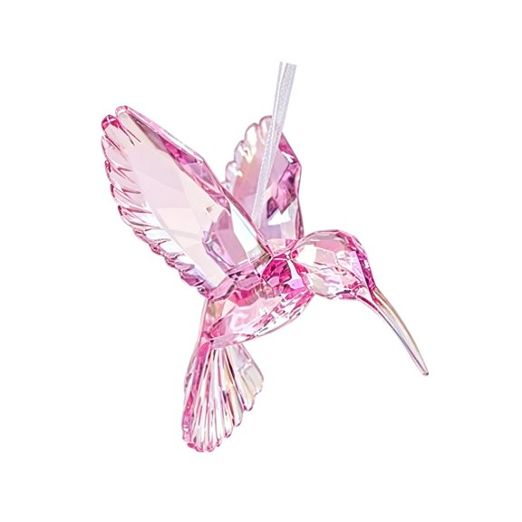Translucent Hummingbird Tree Ornament with Faceted Detail, Holiday Decor for Seasonal Home Display and Tree Use