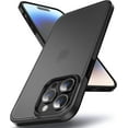 thumbnail image 1 of Translucent Matte Case for iPhone 14 Pro Max 6.7'', [Anti-Fingerprint] [Never-Yellow] [Mil-Grade Shockproof] Protective Thin Phone Case, Slim Fit Frosted Hard Back Cover with Silicone, Black, 1 of 9
