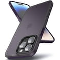thumbnail image 1 of Translucent Matte Case for iPhone 14 Pro Max 6.7'', [Anti-Fingerprint] [Never-Yellow] [Mil-Grade Shockproof] Protective Thin Phone Case, Slim Fit Frosted Hard Back Cover with Silicone, Purple, 1 of 17