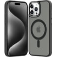 thumbnail image 1 of Translucent Matte Case for iPhone 15 Pro Max Case[Compatible with Magsafe] Magnetic Slim Fit Shockproof Anti-Scratch Full Body Protective Phone Case for 15 Pro Max-Black, 1 of 12