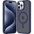 thumbnail image 1 of Translucent Matte Case for iPhone 15 Pro Max Case[Compatible with Magsafe] Magnetic Slim Fit Shockproof Anti-Scratch Full Body Protective Phone Case for 15 Pro Max-Blue, 1 of 12