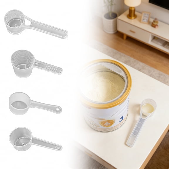 Translucent Measuring Spoons 0.5 Fl Oz/15ml Long Handle Scoop Kitchen Tool for Powder Spice Coffee Clear