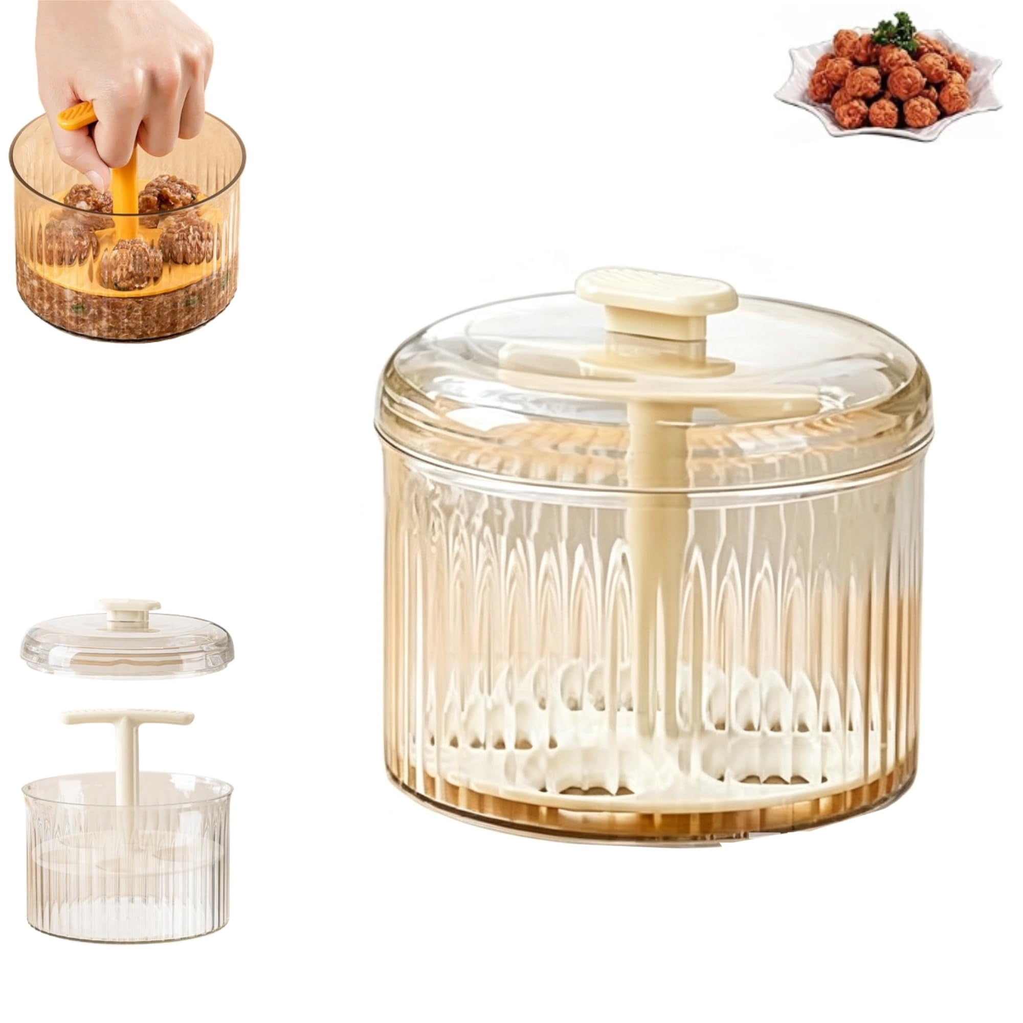 Burchar Tools Translucent Meatball Makers - Kitchen Ground Meat Press with Extruder ...