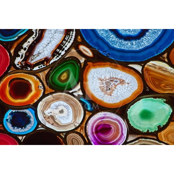 Translucent Mosaic Made with Slices of Agate Stone, Unframed Photographic Print Wall Art by Natali Glado Sold by Art.Com