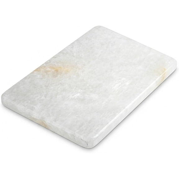 Translucent Natural White Quartz Cutting Board for Baking, Chocolate, and Cheese Serving, Elegant Stone Pastry Board and Serving Tray, Unique Housewarming Gift