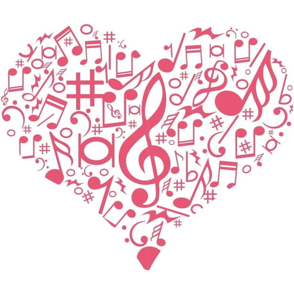 Translucent PVC Self Adhesive Wall Stickers Waterproof Building Decals for Home Living Room Bedroom Wall Decoration Musical Note 600x380mm 2 sheets/set