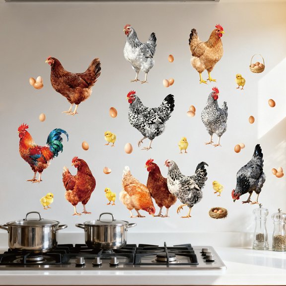 Translucent PVC Self Adhesive Wall Stickers Waterproof Building Decals for Home Living Room Bedroom Wall Decoration Chook 960x300mm