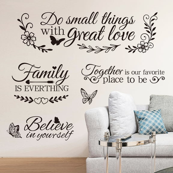 Translucent PVC Self Adhesive Wall Stickers Waterproof Building Decals for Home Living Room Wall Decoration Word 960x300mm 2 sheets/set