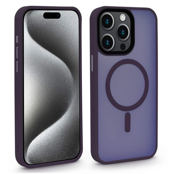 TwinTech Shockproof Back Cover Case for Apple iPhone 15 Pro Max, Dark Purple