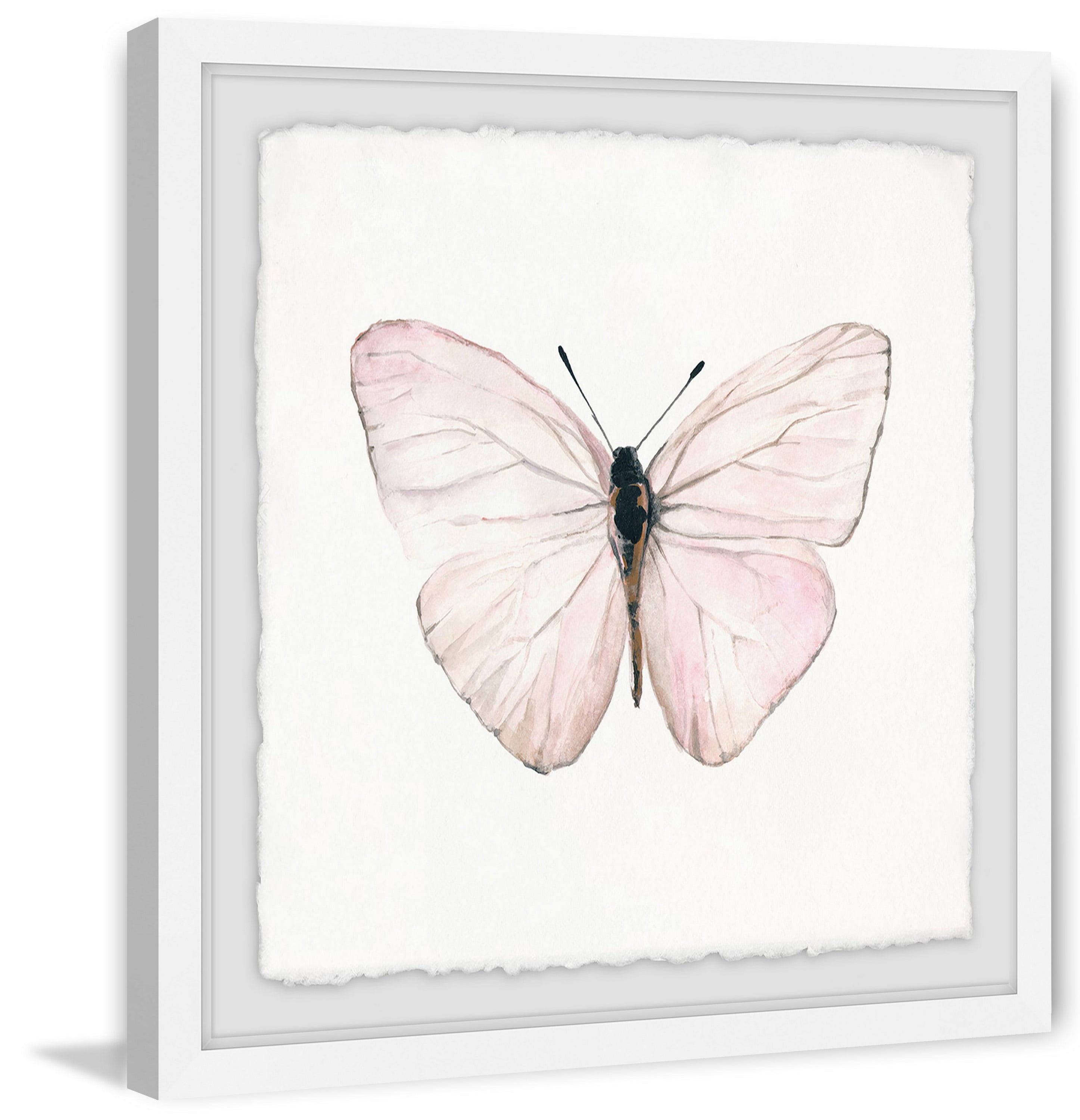 Delicate Pale Pink Butterfly Canvas Print, 12" x 12"
