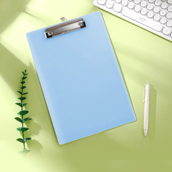 Translucent Plastic A4 Clipboard - 12.32 x 8.12 in Light Blue Writing Board for Office, Contract Signing or Menu Ordering