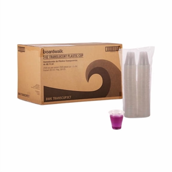 Translucent Plastic Cold Cups, 3 oz, 125/Sleeve, 20 Sleeves/Carton | Bundle of 2