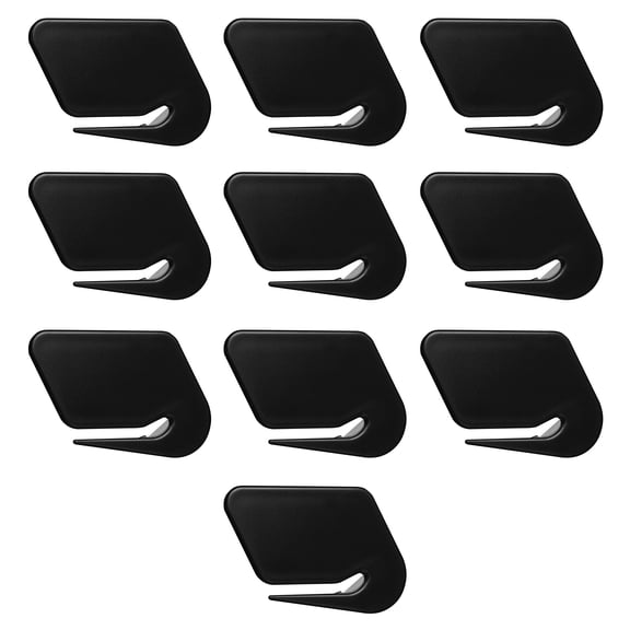 Translucent Plastic Letter Openers Set of 10, Bulk Pack - Perfect for Home or Office - Black
