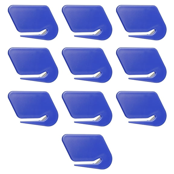 Translucent Plastic Letter Openers Set of 10, Bulk Pack - Perfect for Home or Office - Blue