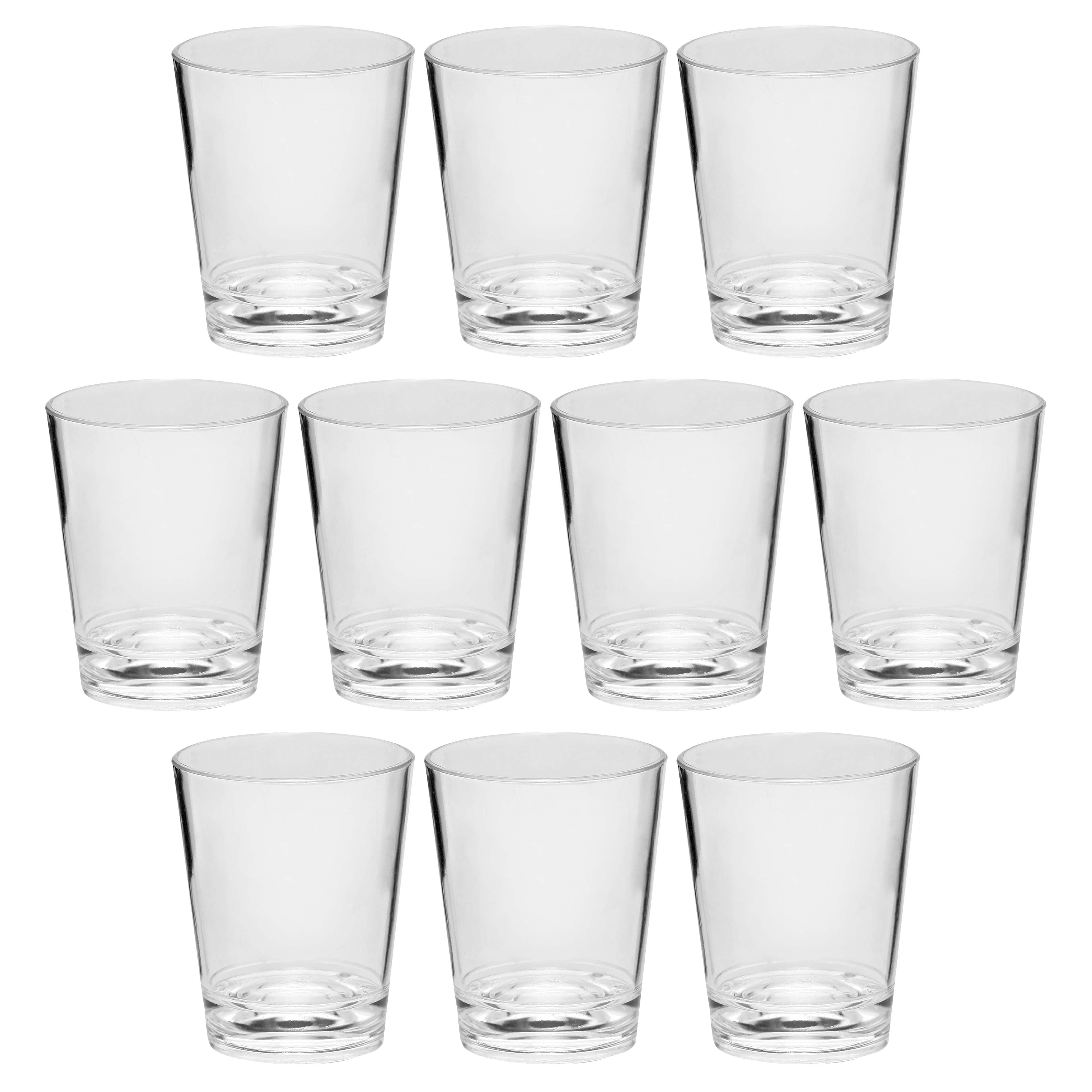 Translucent Plastic Shot Glasses 1.5 oz. Set of 10, Bulk Pack - Acrylic, Great for Wedding, Party, Birthday, Gifts